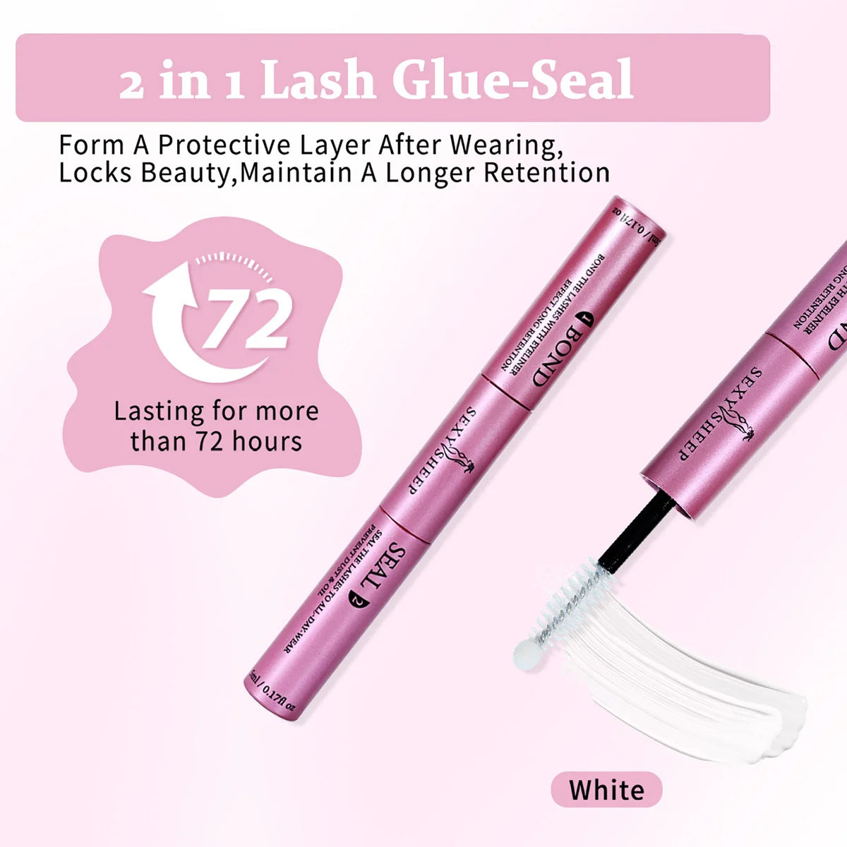 Lash Cluster Bond and Seal Waterproof Glue for Eyelash Clusters 10ml 2-in-1 Super Hold Long-Lasting Home Use Strong Hold
