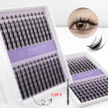 LAKANAKU 168 Fans Diy Cluster Lashes Cat Eye Lashes Invisible Band Premium Mink Manga Lash Clusters