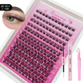 QIUNING Lash Clusters Manga Lash Clusters Kit Clear Fairy Eyelash Clusters Wet-Look Spiky Anime Lashes Individual Lashes BOND