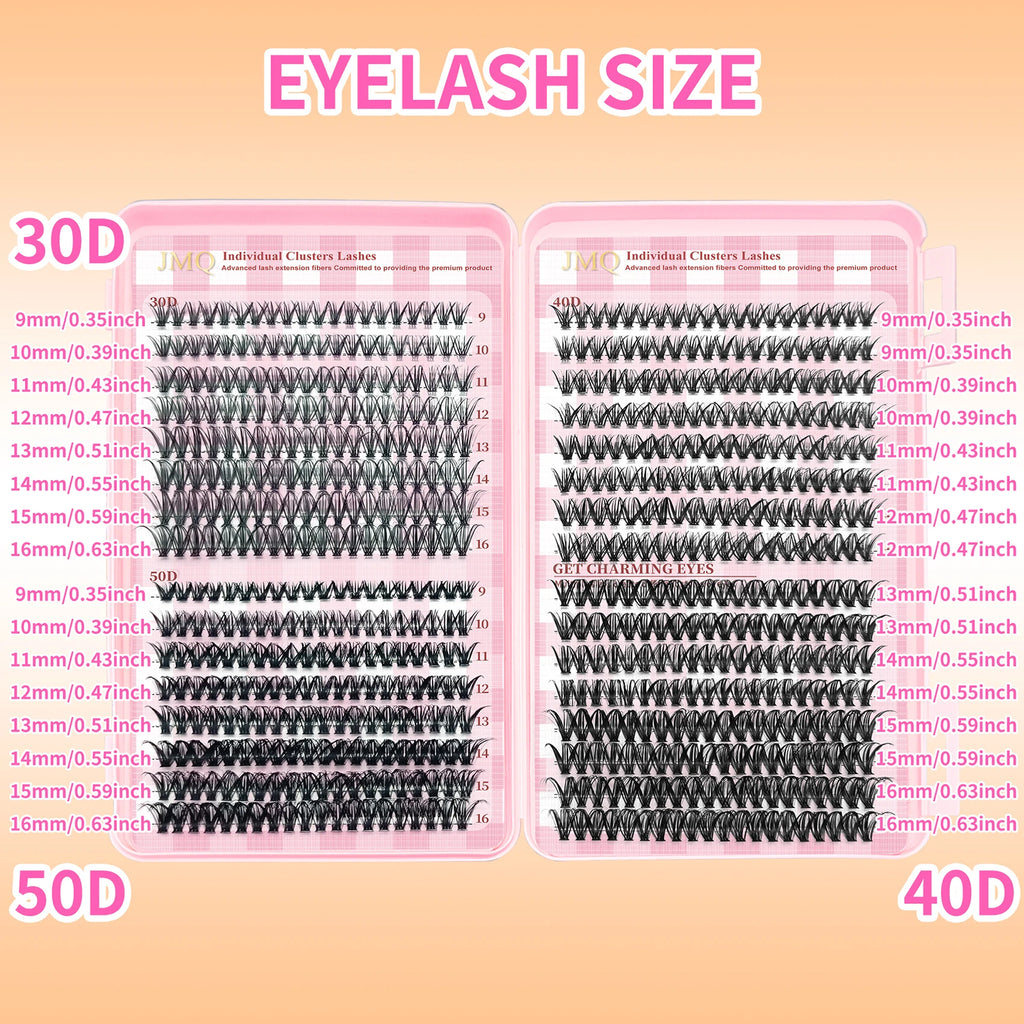 LAKANAKU 168 Fans Diy Cluster Lashes Cat Eye Lashes Invisible Band Premium Mink Manga Lash Clusters