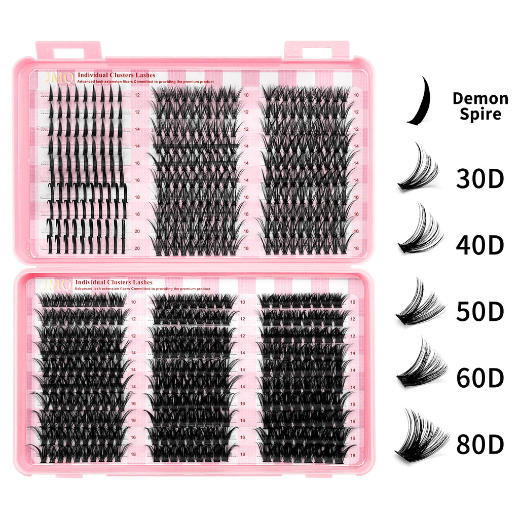 LAKANAKU 168 Fans Diy Cluster Lashes Cat Eye Lashes Invisible Band Premium Mink Manga Lash Clusters