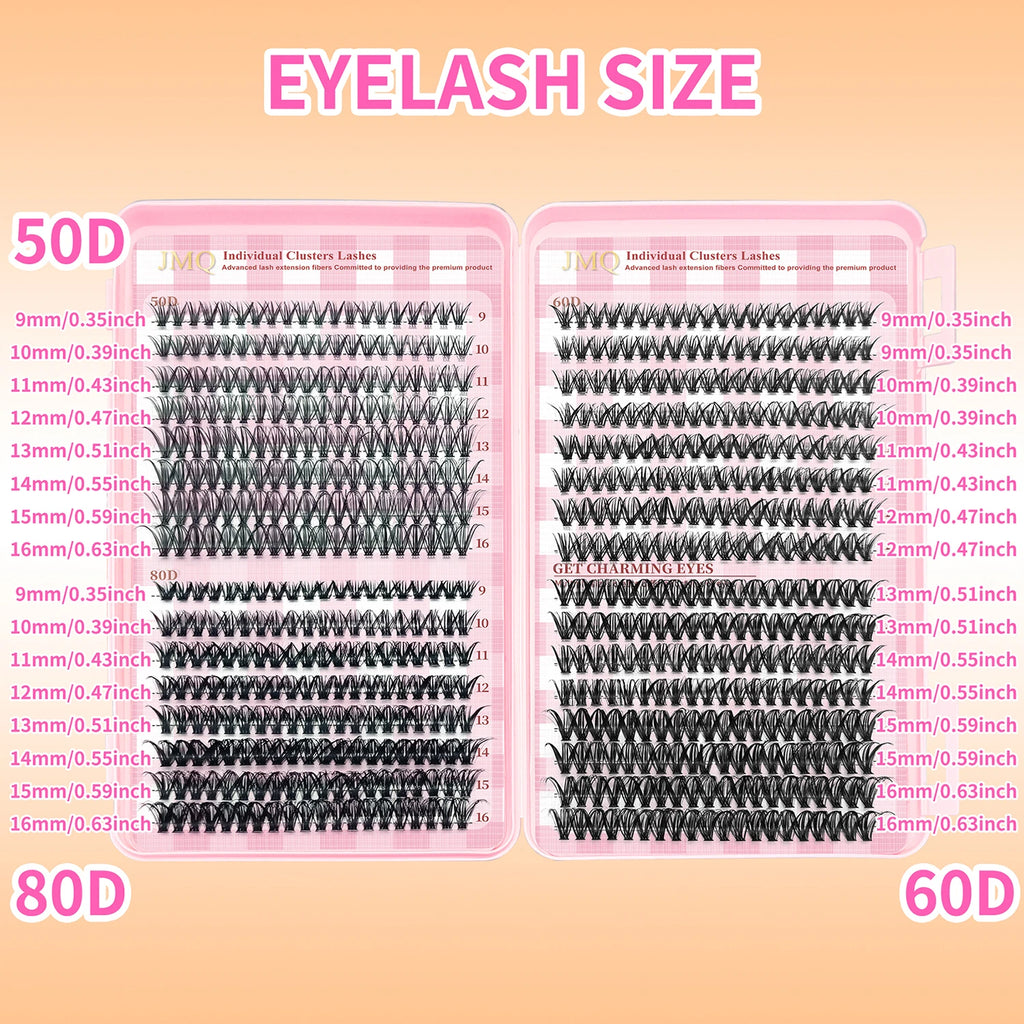 LAKANAKU 168 Fans Diy Cluster Lashes Cat Eye Lashes Invisible Band Premium Mink Manga Lash Clusters